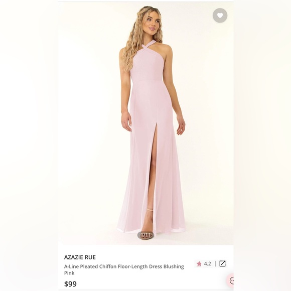 Azazie Rue bridesmaid dress - blushing pink, size A2. - Picture 1 of 2